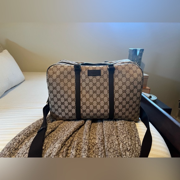 Unisex Gucci Luggage GG Guccissiama Monogram Canvas Carry On Duffle Travel Bag - Picture 5 of 16